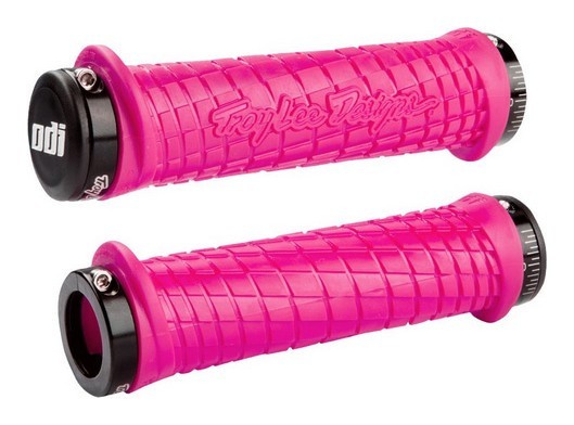 Гріпси ODI Troy Lee Designs Signature  MTB Lock-On Bonus Pack Pink w/ Black Clamps (рожеві з чорними замками) OBOD_D30TLP-B