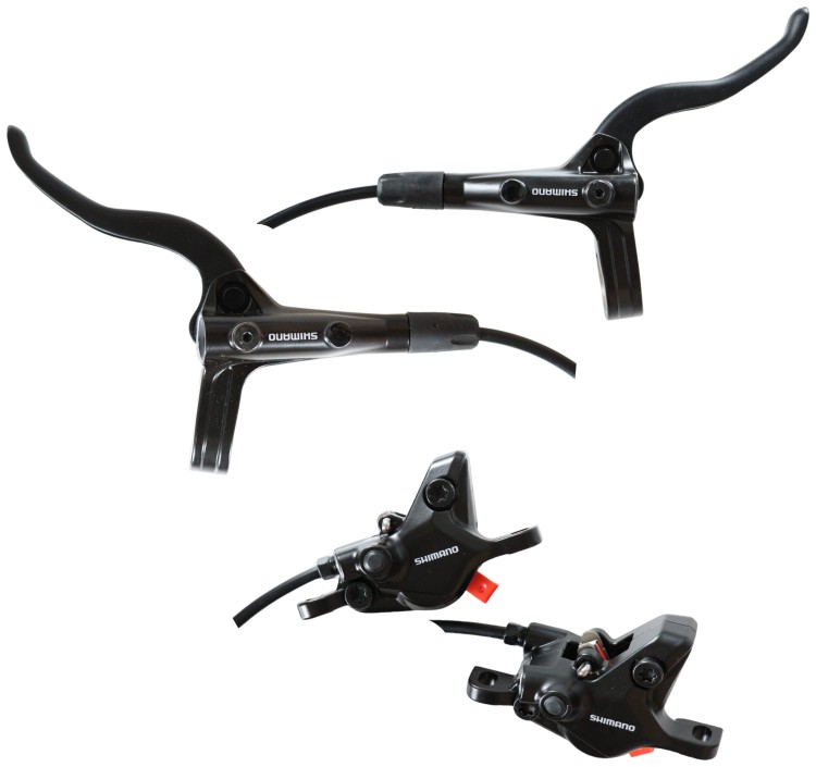 Тормоз дисковый гидравлический без роторов F900mm R1500mm SHIMANO MT410 DISC-079
