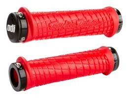 Гріпси ODI Troy Lee Designs Signature  MTB Lock-On Bonus Pack Red w/ Black Clamps (червоні з чорними замками)