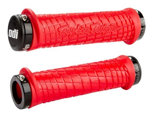 Гріпси ODI Troy Lee Designs Signature  MTB Lock-On Bonus Pack Red w/ Black Clamps (червоні з чорними замками) OBOD_D30TLR-B