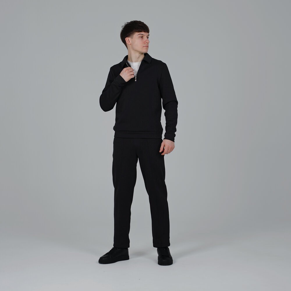 Чоловічий чорний спортивний костюм Pobedov Binance. Комплект штани та кофта осінній POB_00000009369