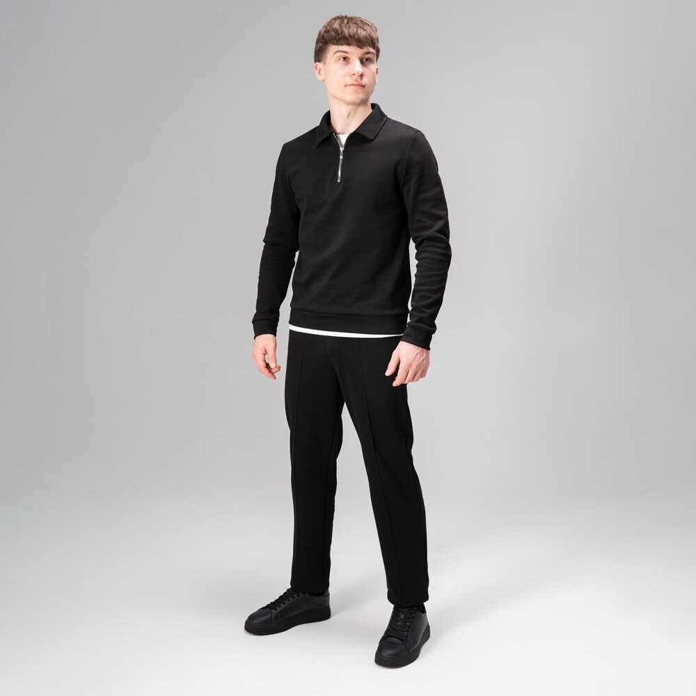 Чоловічий чорний спортивний костюм Pobedov Binance. Комплект штани та кофта осінній POB_00000009364
