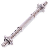 Гриф гантельний сталевий хромований із замками довжина 40см ø25мм SHUANG CAI SPORTS TA-8049 (l-40см, d-25мм, вага 1,3кг, хром)