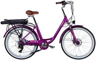 Велосипед з електроприводом 26" AL Dorozhnik eRUBY DD FR рама-17" 36B 17.5А*г 500Вт пурпурний YS 7809 2025