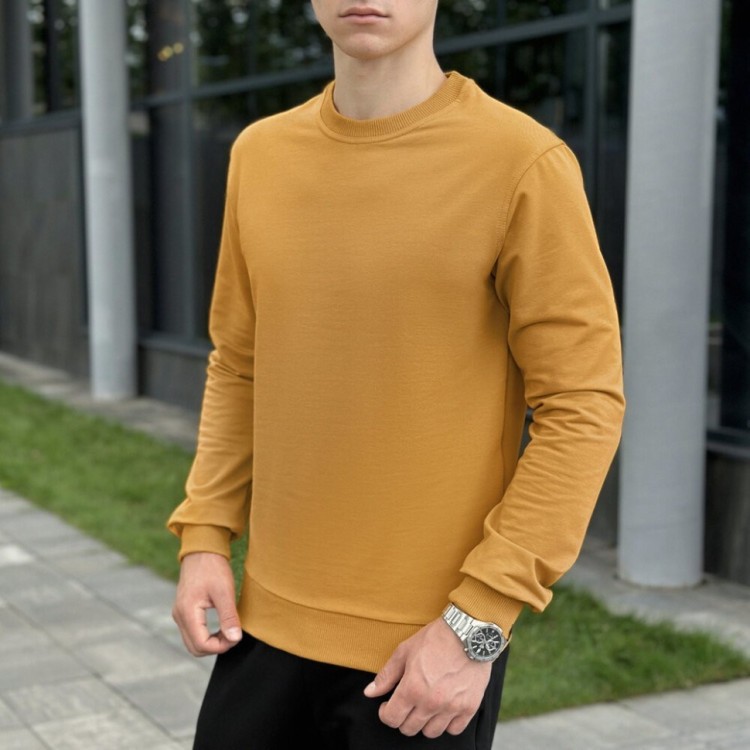 Світшот чоловічий однотонний жовтий Pobedov 001 POB_00000000559