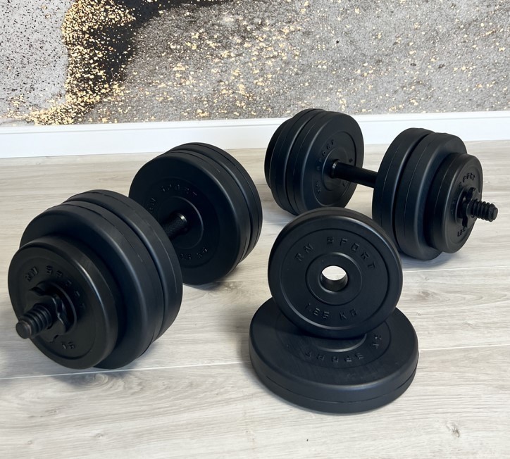 Две гантели по 20 кг. Эспандер в подарок от RN-Sport. RNS_BD-21