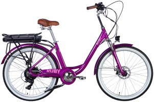 Велосипед з електроприводом 26" AL Dorozhnik eRUBY DD FR рама-17" 36B 12.5А*г 500Вт пурпурний YS 7809 2025