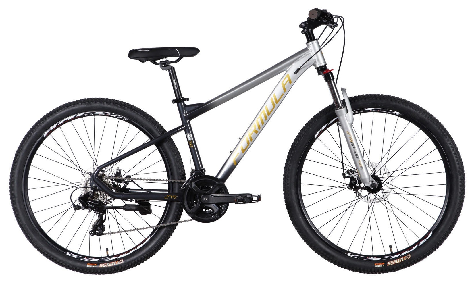 Велосипед AL 27.5" Formula F-1 DD CS рама-16" сріблясто-чорний 2026 OPS-FR-27.5-310