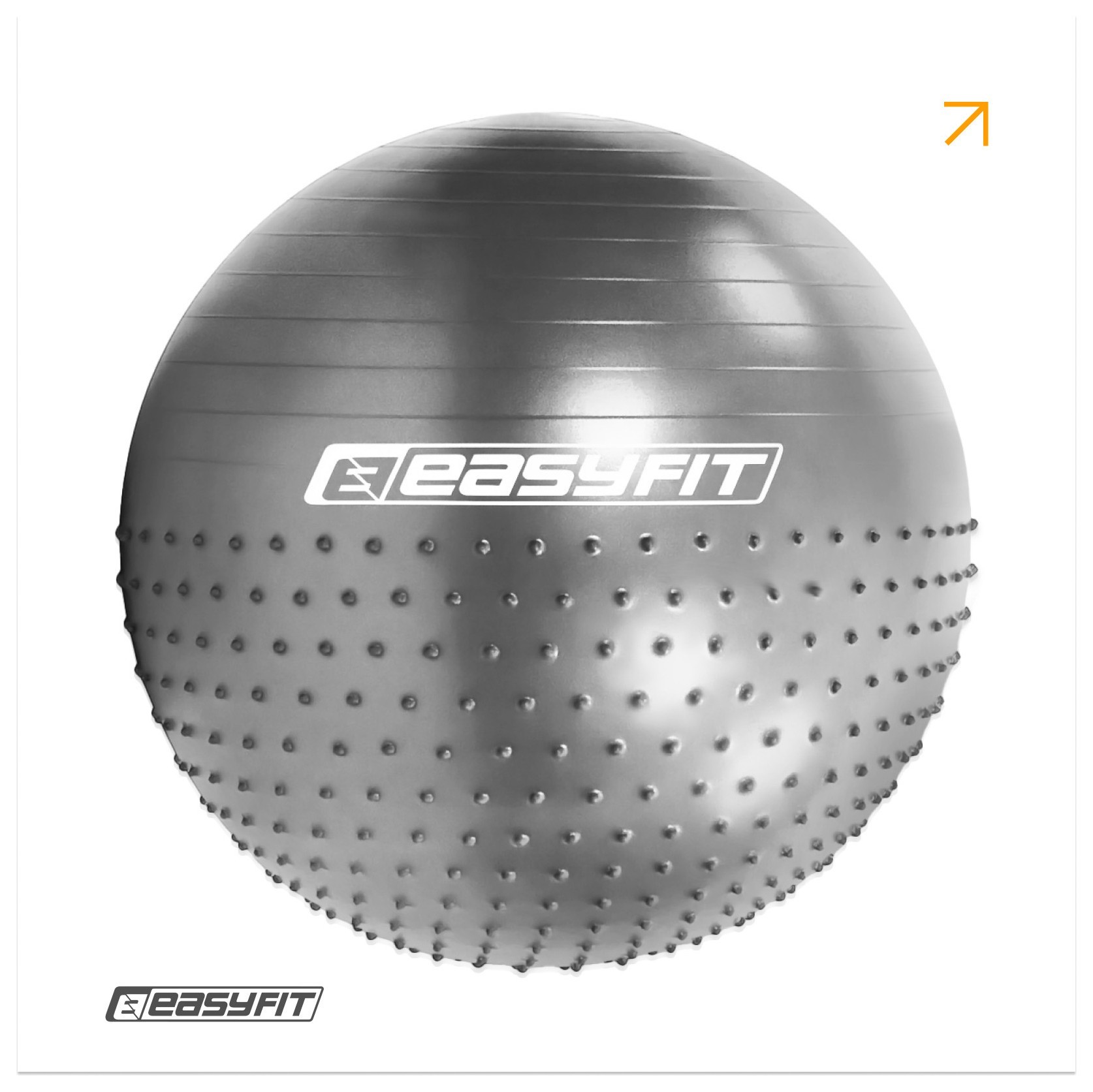 Фитбол 65 см EasyFit Hybrid серый (фитбол полумассажный) EFIT_EF-3011-GY