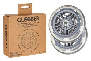 Набор колес для самокатов GLOBBER серии GOUP/PRIMO/ELITE/MASTER ø121мм светится 3 цвета