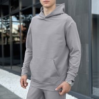 Чоловіче демісезонне худі з капюшоном сталеве Pobedov 001