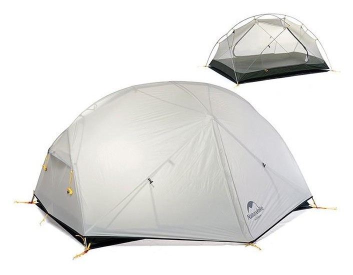 Намет надлегкий двомісний  з футпринтом Naturehike Mongar NH17T007-M, 20D, сiрий FNR_6927595708071