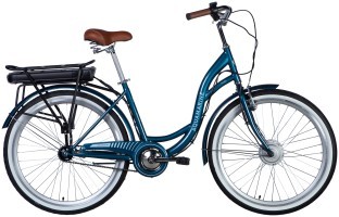 Велосипед з електроприводом 26" ST Dorozhnik eAQUAMARINE BH рама-17" 36B 12.5А*г 350Вт темно-синій YS 2055 2025