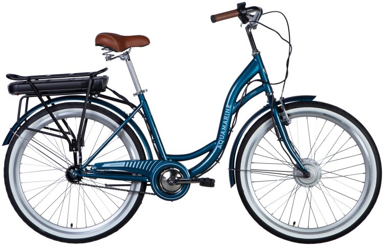Велосипед з електроприводом 26" ST Dorozhnik eAQUAMARINE BH рама-17" 36B 12.5А*г 350Вт темно-синій YS 2055 2025 ELB-D-26-220