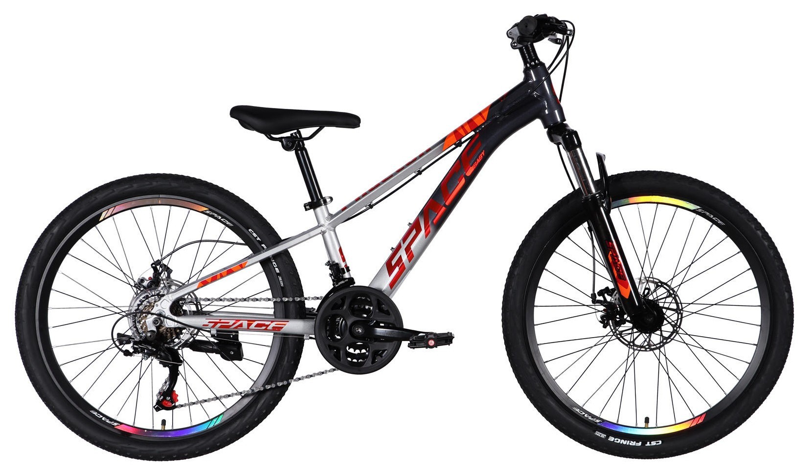 Велосипед AL 24" SPACE PHAETON DD FR рама-11" серо-серебристый 2026 OPS-SP-24-072