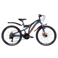 Велосипед 24" Discovery ROCKET AM2 DD 2022 (темно-синій з помаранчевим (м))