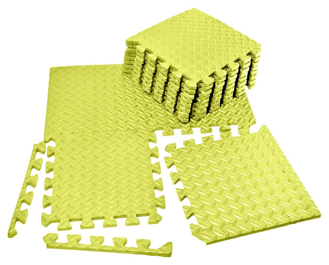 Татами мат EasyFit 8 шт (30х30х1 см) хвост ласточки желтый EFIT_EF-1950-30-Y