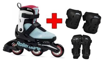 Комплект роликовые коньки Rollerblade Microblade Free 3WD G Blue + защита