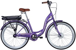 Велосипед з електроприводом 26" ST Dorozhnik eAQUAMARINE BH рама-17" 36B 12.5А*г 350Вт фіолетовий YS 770 2025