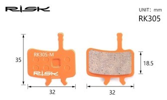 Колодки гальмiвнi полуметал пiд дисковi гальма RISK RK305-S  Пiдходить пiд дисковi гальма AVID BB7，Juicy3/5/7