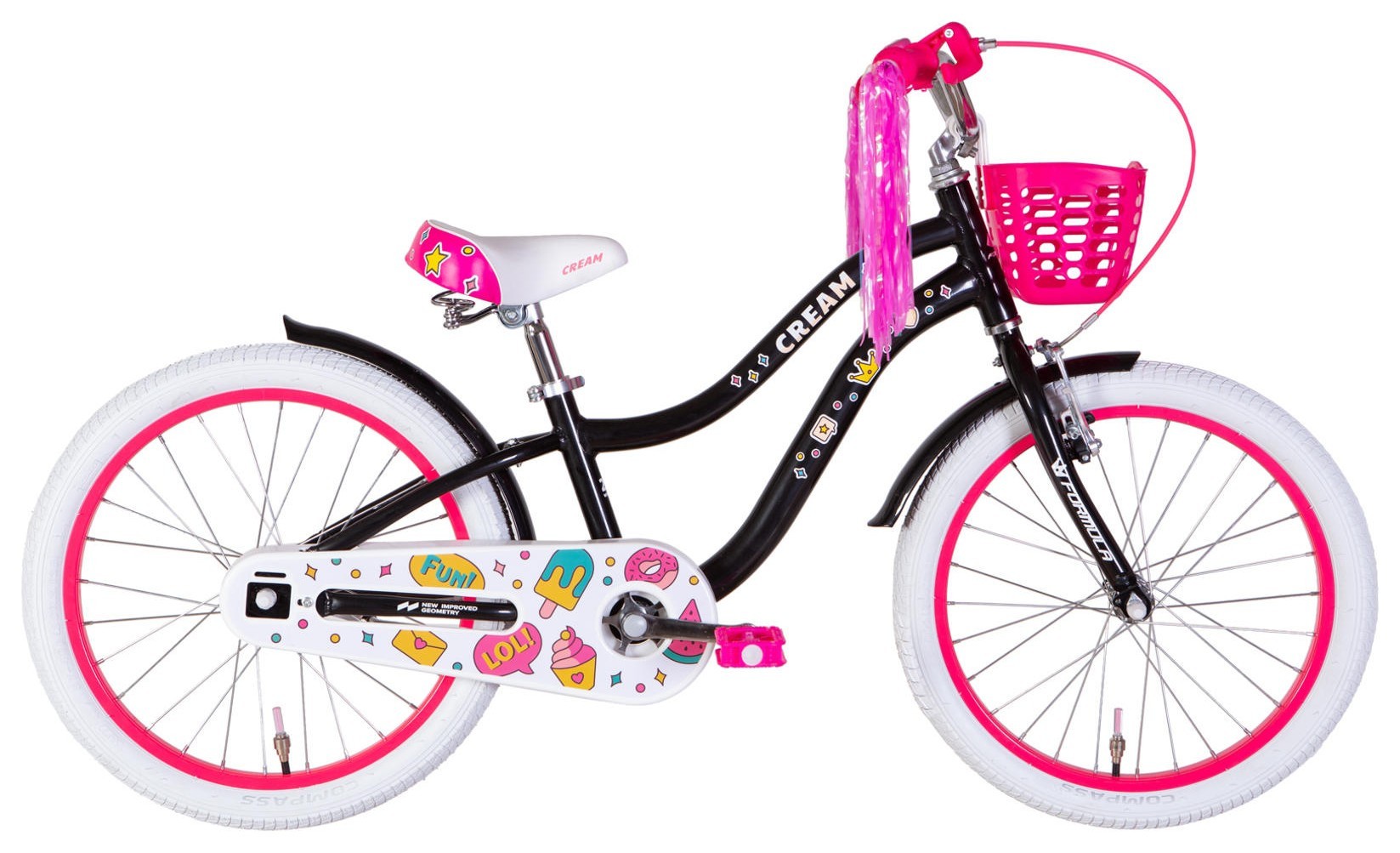 Велосипед AL 20" Formula Kid CREAM BH рама-10" черный с розовым 2026 OPS-FRK-20-249