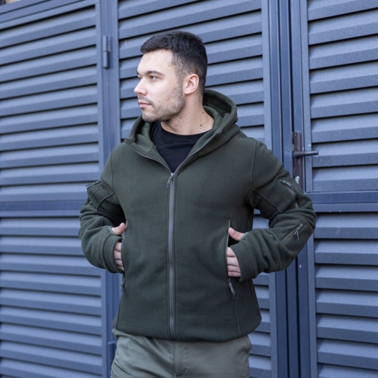 Чоловіча толстовка флісова на блискавці Pobedov Explorer хакі POB_00000005547