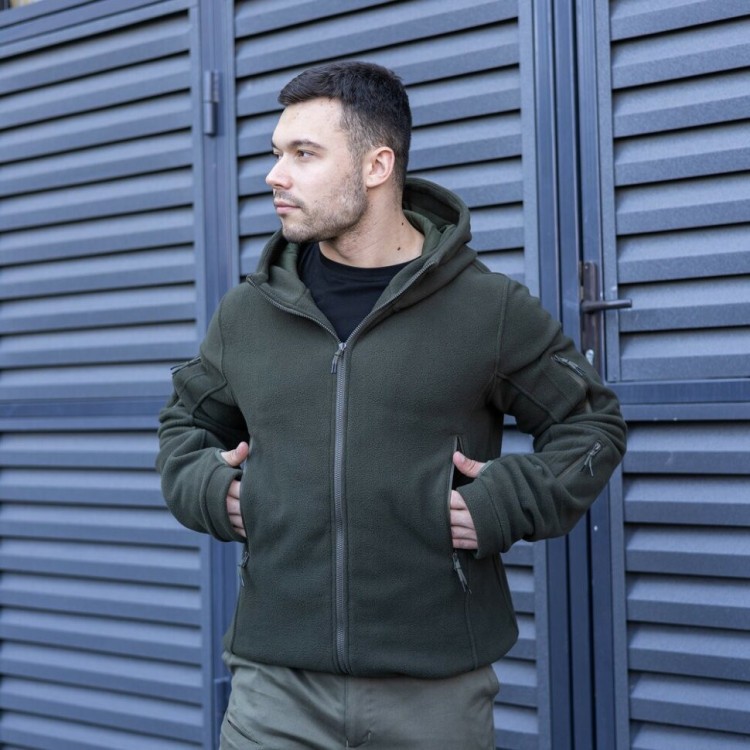 Чоловіча толстовка флісова на блискавці Pobedov Explorer хакі POB_00000005549