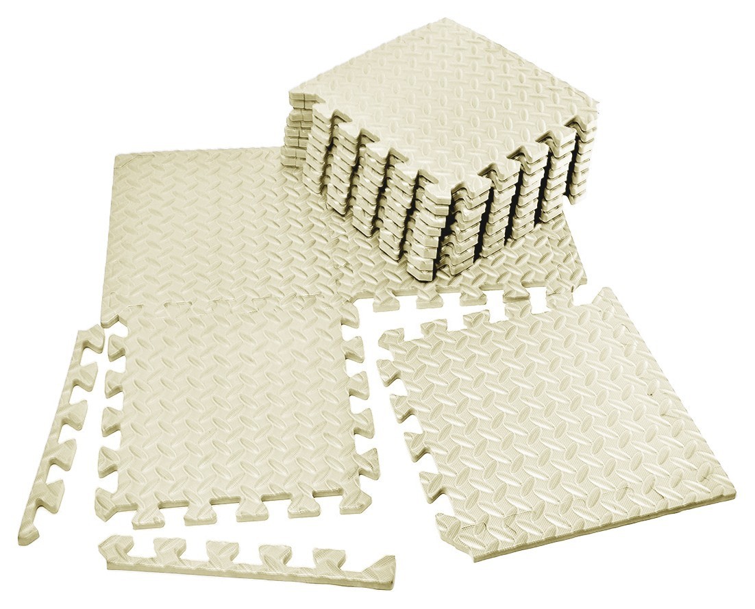 Татами мат EasyFit 8 шт (30х30х1 см) хвост ласточки белый EFIT_EF-1950-30-W