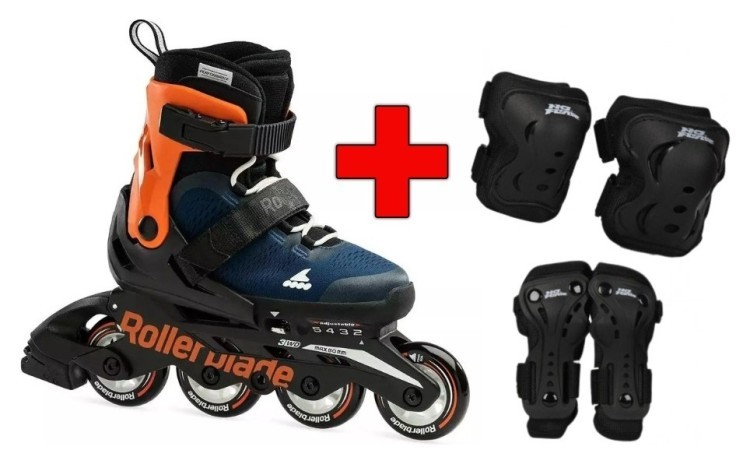 Комплект роликовые коньки Rollerblade Microblade Midnight Blue + защита + защита RLK_493517
