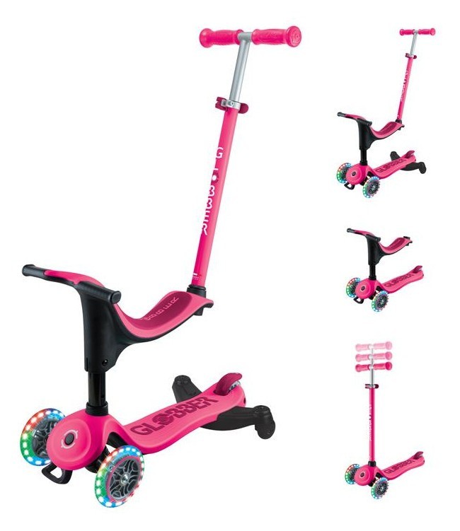 Самокат GLOBBER серии GO UP SPORTY 360 фуксия, до 20/50кг 1+, колеса с подсветкой DWT_456-610