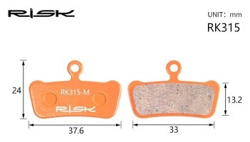 Колодки гальмiвнi полуметал пiд дисковi гальма RISK RK315-S  Пiдходить пiд дисковi гальма AVID XX、XO Trail、E9 Trail、E7 Trail、 Guide