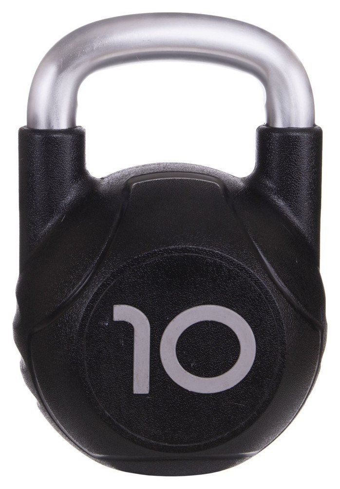 Гиря цільна з поліуретановим покриттям та хромованою ручкою Zelart TA-2681-10 10кг (MD2220-10) (метал, PU, чорний) RNS_TA-2681-10