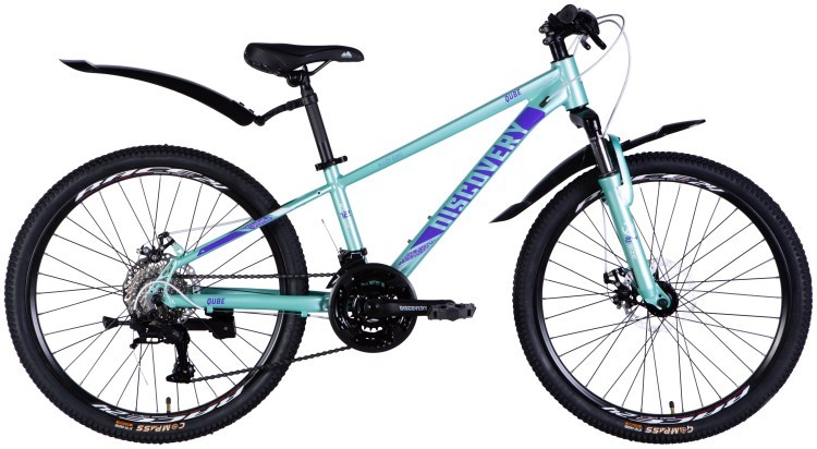 Велосипед AL 24" Discovery QUBE DD CS рама-11,5" светло-бирюзовый 2025 OPS-DIS-24-335