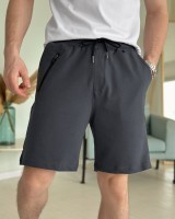 Легкі однотонні літні чоловічі шорти темно-сірі Pobedov Griz