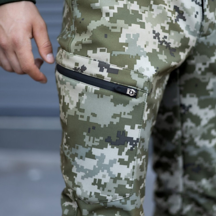 Брюки карго мужские весенние с карманами Пиксель Pobedov Static POB_00000008536