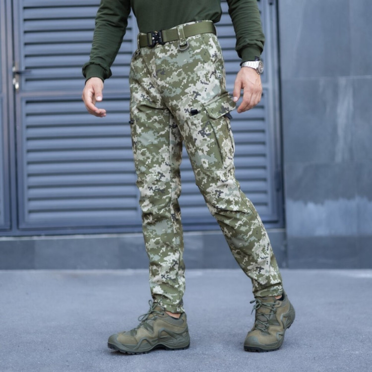 Брюки карго мужские весенние с карманами Пиксель Pobedov Static POB_00000008533