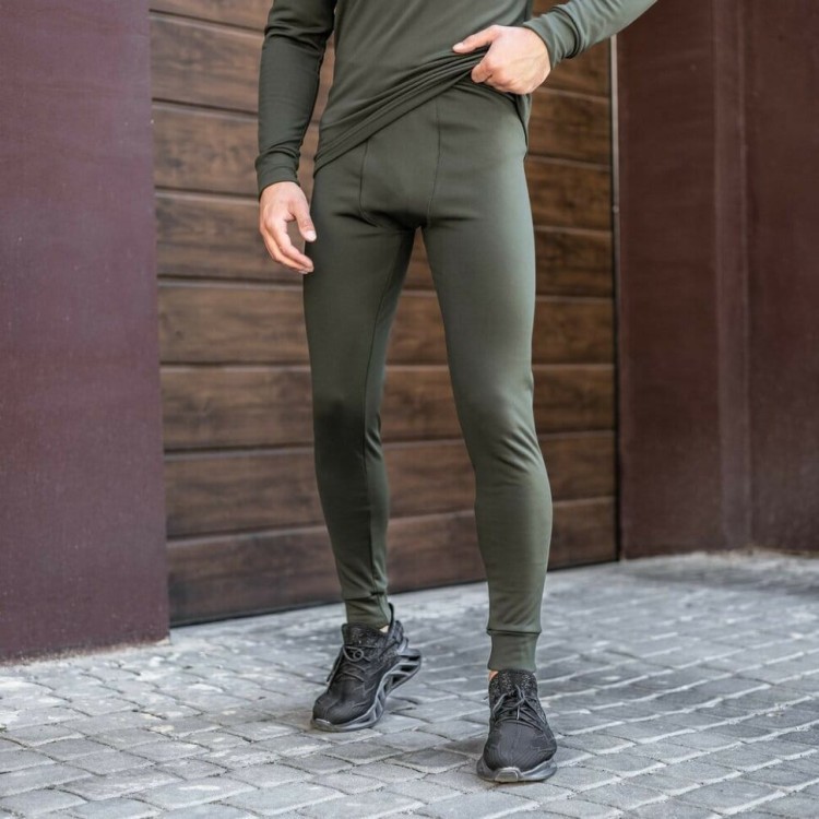 Чоловіча термобілизна зимова на флісі вологовивідна Pobedov Teplo хакі¶ POB_00000005572