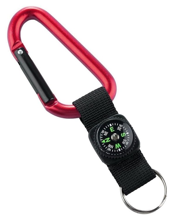 Munkees 3228 карабін 8 мм з strap, compass, keyring red 3228-RD