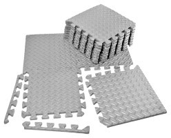 Татамі мат EasyFit 8 шт  (30х30х1 см) хвіст ластівки сірий