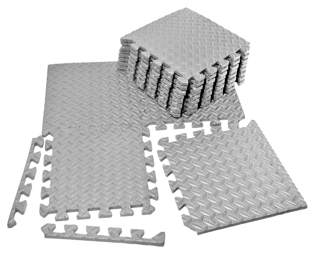 Татамі мат EasyFit 8 шт  (30х30х1 см) хвіст ластівки сірий EFIT_EF-1950-30-GY