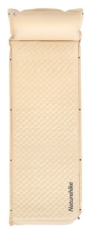 Самонадувний килимок одномісний з подушкою Naturehike CNK2300DZ014, 60 мм, бежевий FNR_6976507663786