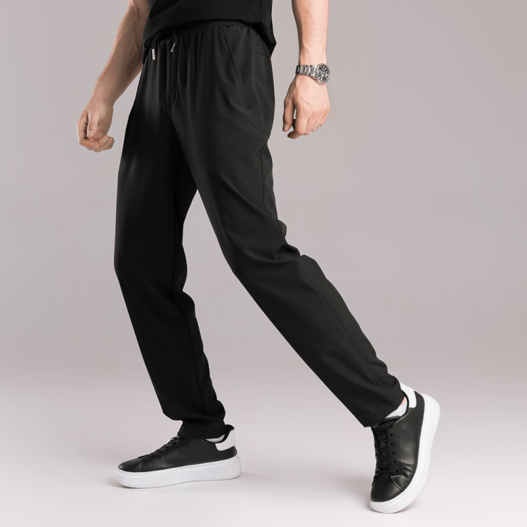 Чоловічі чорні штани весняні літні з софту легкі прямого крою Pobedov Aero POB_00000008820