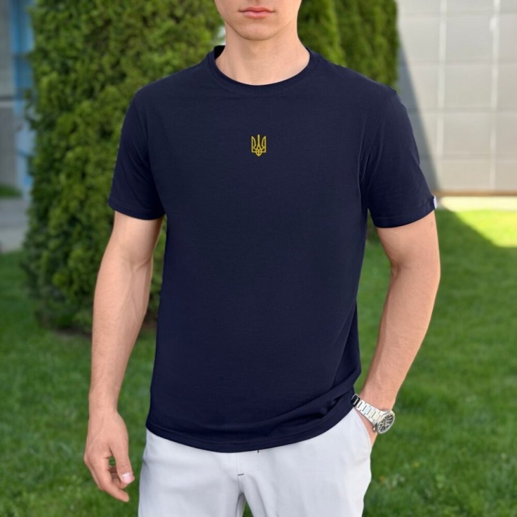 Футболка Pobedov Peremoga - Герб жовта вишивка Темно-синій L TSfu2 041Ldb POB_00000007303