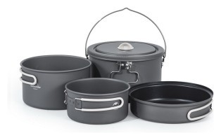 Набір посуду (2 каструлі, казанок, сковорідка) Naturehike CNH22CJ002, алюміній