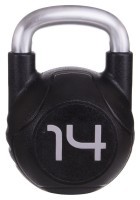 Гиря цільна з поліуретановим покриттям та хромованою ручкою Zelart TA-2681-14 14кг (MD2220-14) (метал, PU, чорний)