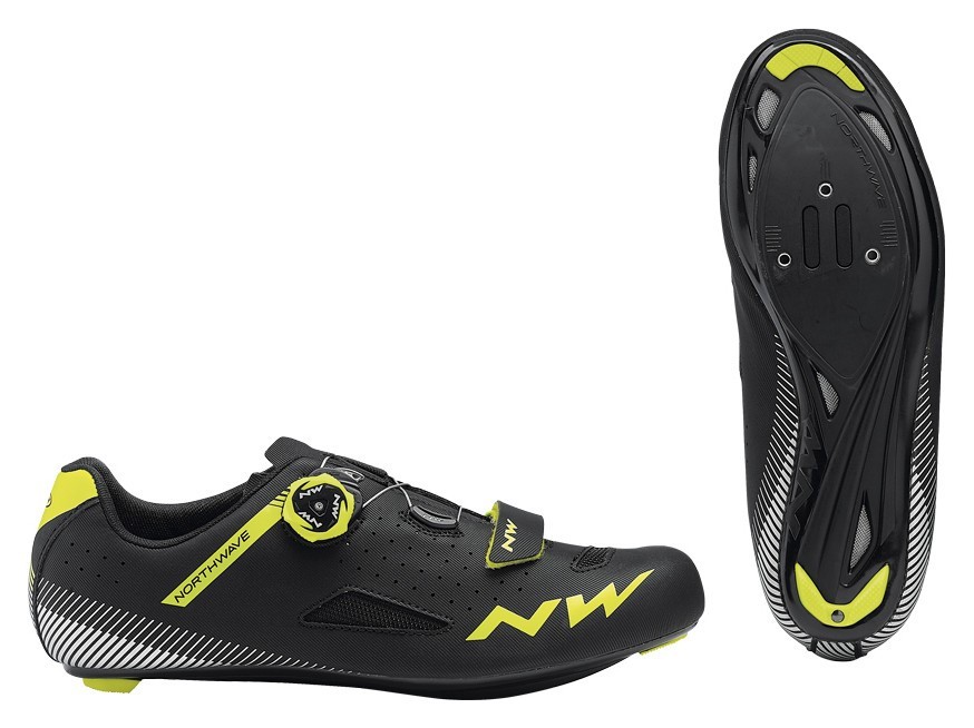 Туфлі велосипедні Northwave CORE PLUS M 42 (9.5US) Black/yellow fluo (80191014) O RCH_18385