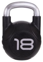 Гиря цільна з поліуретановим покриттям та хромованою ручкою Zelart TA-2681-18 18кг (MD2220-18) (метал, PU, чорний)