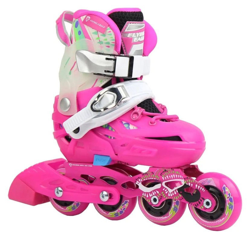Детские раздвижные роликовые коньки Flying Eagle S6S Junior розовые ROL_4586
