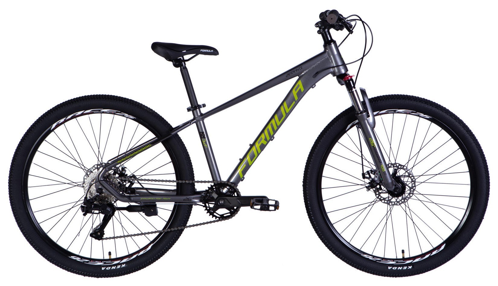 Велосипед AL 26" Formula ZEPHYR 3.0 DD CS рама-14" сірий з зеленим 2026 OPS-FR-26-814