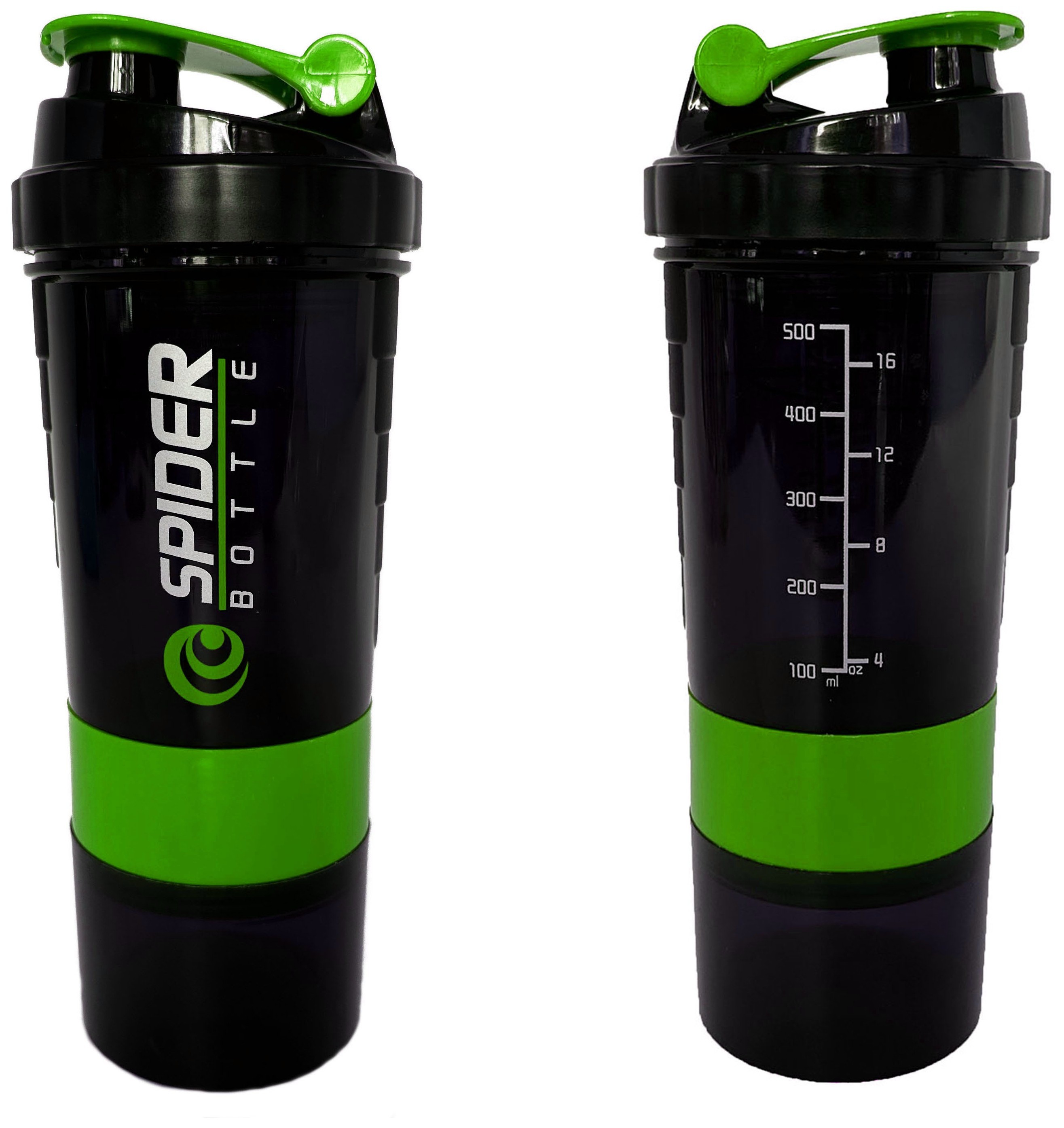 Шейкер спортивный EasyFit Spider 0,5л Черно-зеленый EFIT_EF-7200-G